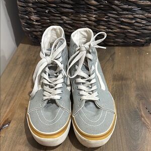 Vans High-Top Sneakers in Cream and White